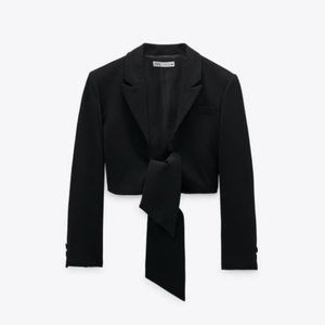 Zara Tied Cropped Blazer